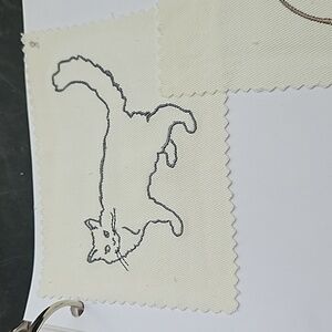 Handmade machine embroidery cat patch